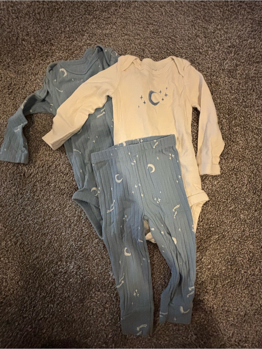 Kids Moon & Star One-Piece Set - Blue and Cream